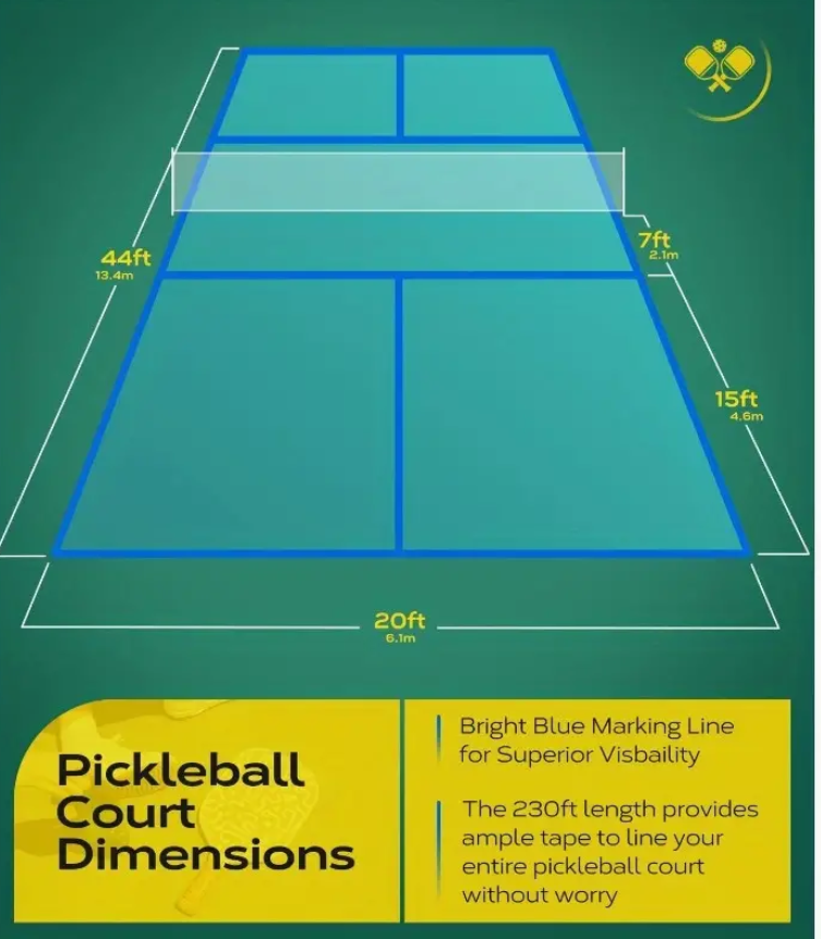 Pickleball Court Tape: 5.08cm x 70.1m